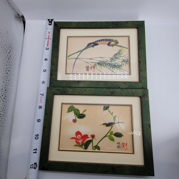 2 Frames by Spillers Framing and Art Gallery Green wood Lizard/Asian Bird Flower - Picture 7 of 10